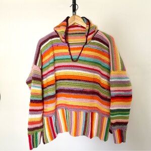 Sweater Hand Crochet Rainbow size large